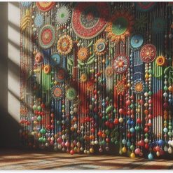 Very Colorful Beaded Curtain Matte Canvas Wall Art 24 * 18 inches Made in 
USA
